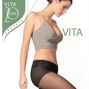 Conte/Esli Vita 20 Den - Classic Low Waist Women's Tights with Reinforced Shorts